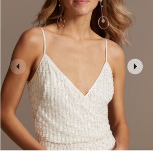 David’s bridal whit jumpsuit